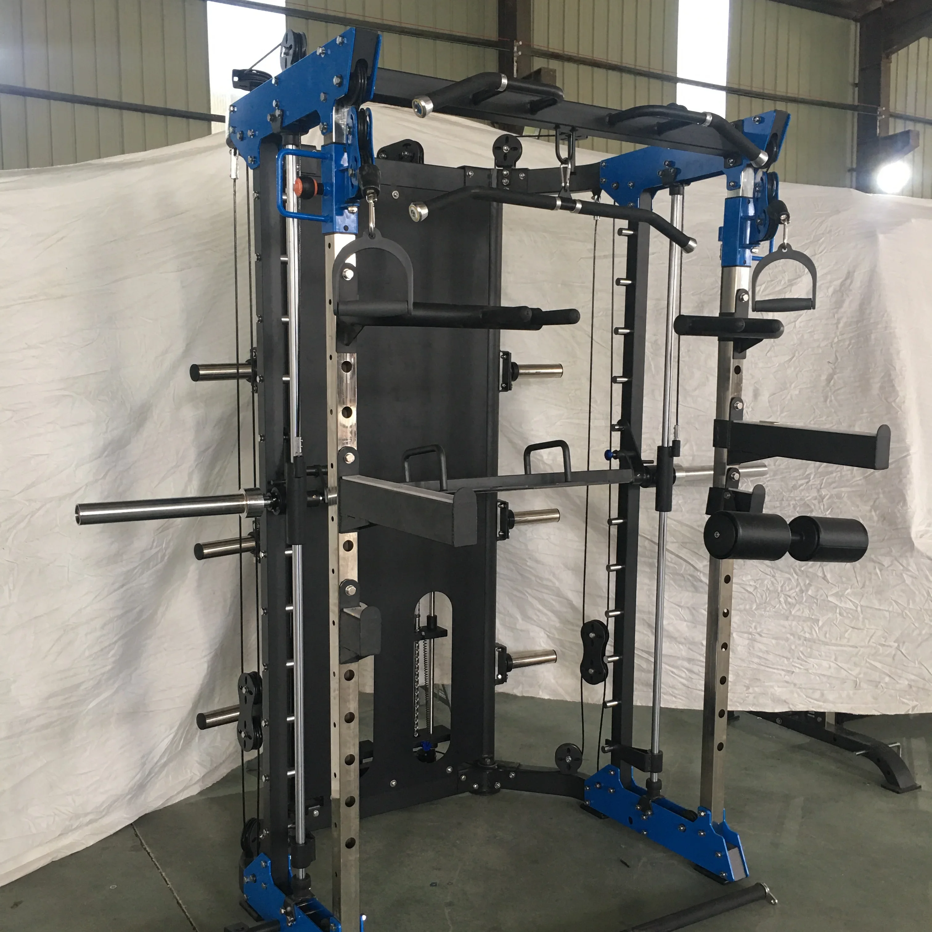 Home Gym Smith - 2026年直販オールインワンユニセックスホームジム機器多機能スミスマシン（スクワットラック、ウェイトリフティング用）