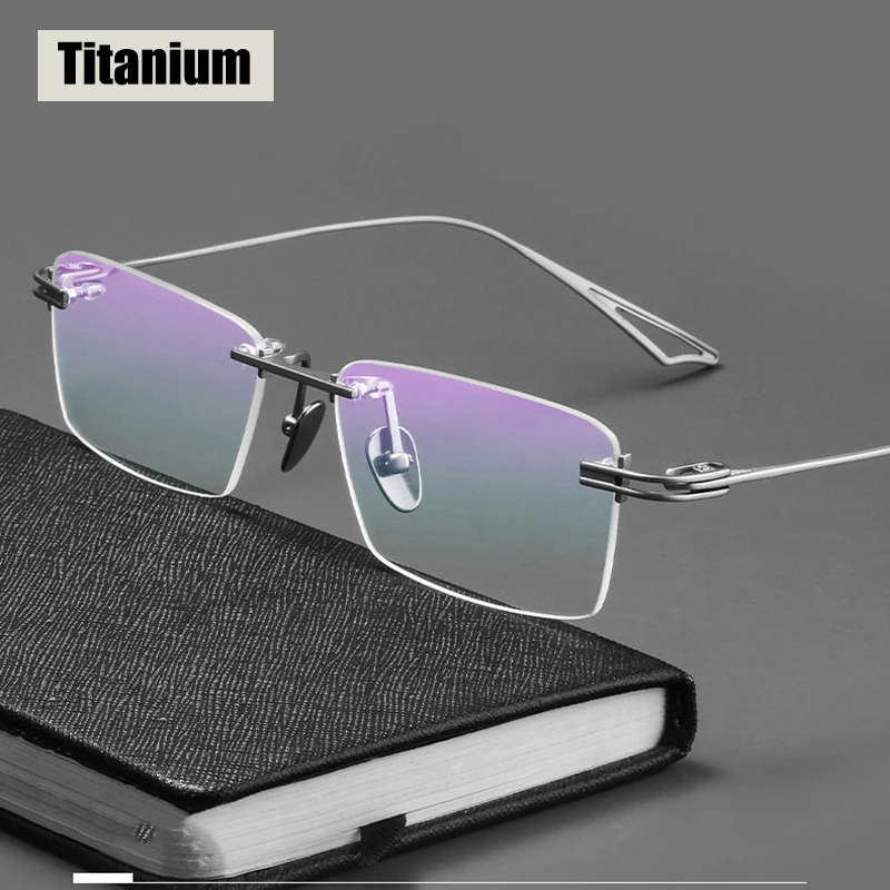 

Square Board Frameless Spectacle Frames Handmade ACT-FIX Glasses Frames Fashion Special Design Men's Women Ultralight Eyeglasses