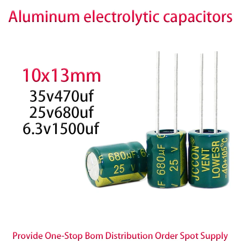 20PCS 35v470uf 25v680uf 6.3v1500uf 10x13mm Direct insertion Aluminum electrolytic capacitors