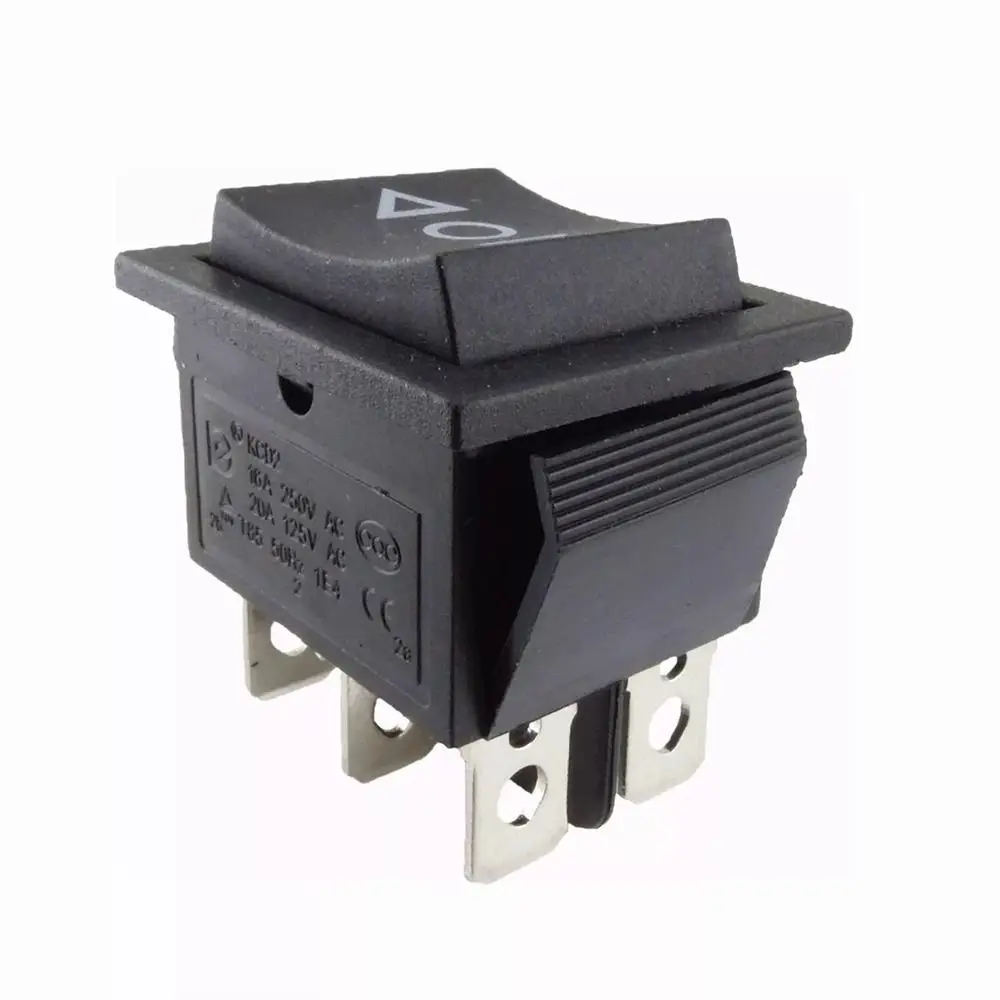 10pcs KCD4 Momentary Rocker Switch 6 Pin Terminals High Current Double Reset Switch High Quality Automatic Reset