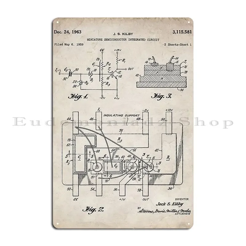 First Circuit Patent Electrician Maker Workshop Art Antique Metal Sign Classic Decoration Design Wall Mural Tin Sign Poster