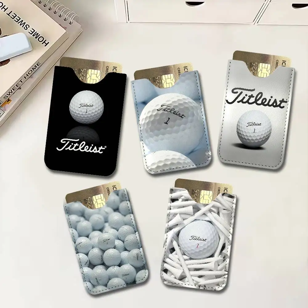 Marken-T-Titleist-Mode-Kartenetui aus Leder für Herren, minimalistischer Mini-Kredit-/Busausweis-Halter, klein und kompakt für Büro und Geschäft