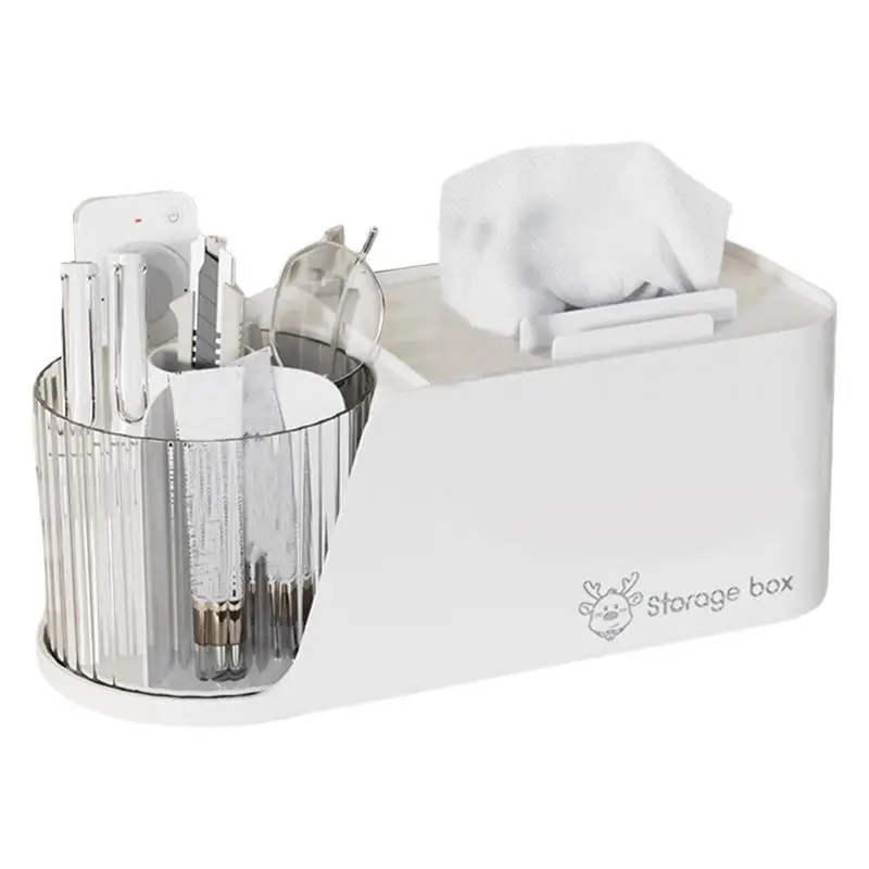 

Tissue Holders Decorative Rotating Pen Holder Desktop Tissue Box With Compartments Napkin Container Modern For Bathroom Kitchen