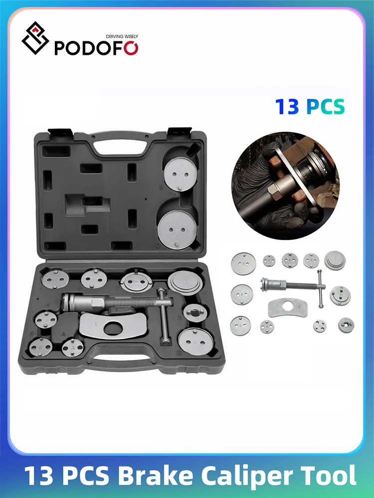 Outil de réparation automobile Hikity 13 pièces pour étrier de frein, remplacement et démontage des plaquettes de frein, outil de retour de cylindre de frein pneumatique