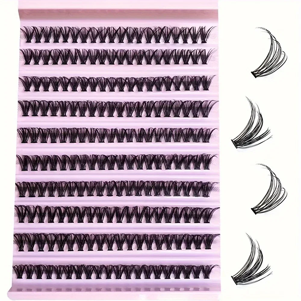 200Pcs Soft & Natural 40D False Eyelashes - D Curl, Mixed Lengths 8Mm-16Mm, Hypoallergenic Cluster Lashes For Diy At Home