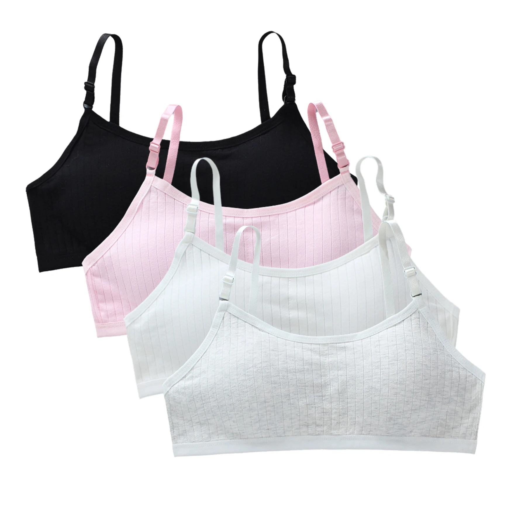 

4pcs/Lot Teenage Girls Training Bras Seamless Middle High School Students Vest Bra Kids Children Back Buckle Bra Teens Underwear