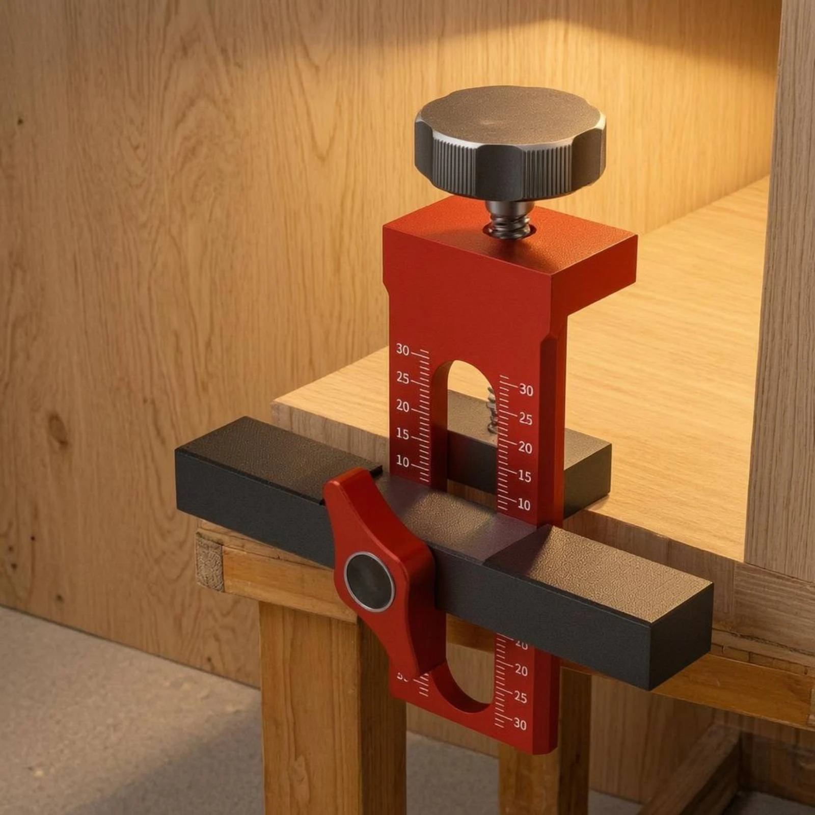 Cabinet Door Installation Jig Locking Knob Cabinet Door Mounting Jig Clear Markings Easy to Use