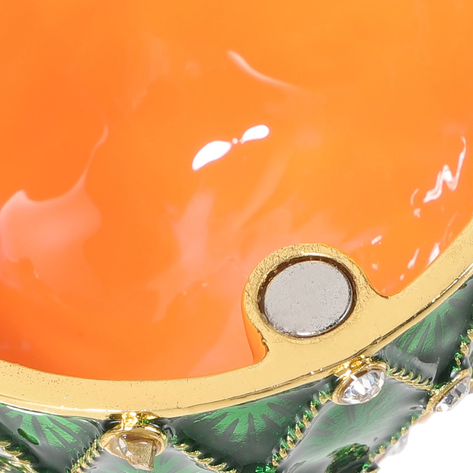 

Enamel Egg Ornaments Delicate Trinket Boxes Compact Jewelry Case Shaped Eggs Rhinestone Box Metal Storage Decor Tabletop