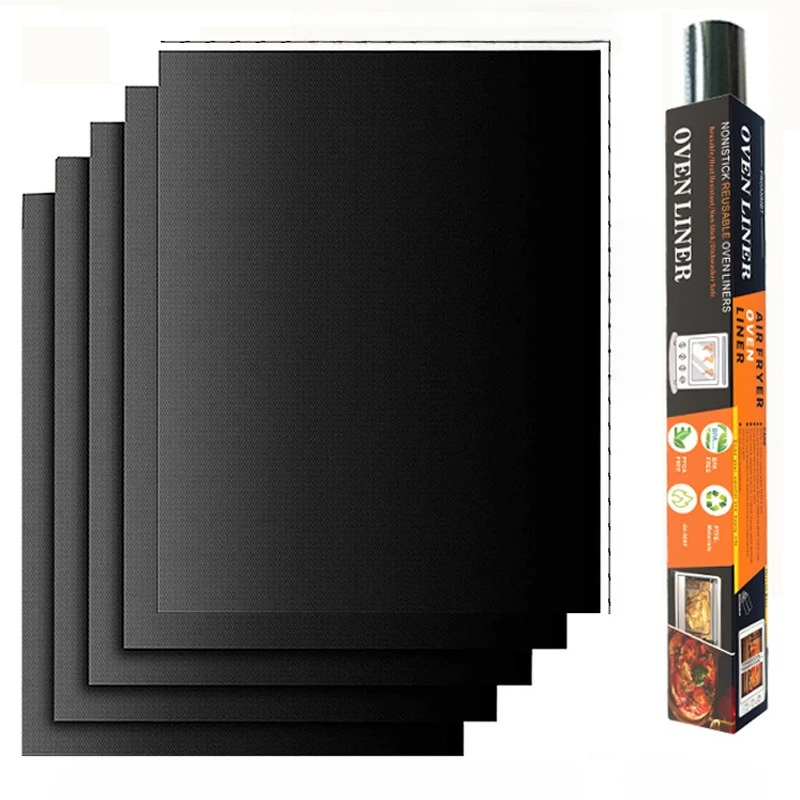 5Pcs Non-stick Barbecue Grill Mat Reusable Fiberglass Baking Oven Pad Kitchen Cooking Heat Resistant Mat Kitchen Baking Tool