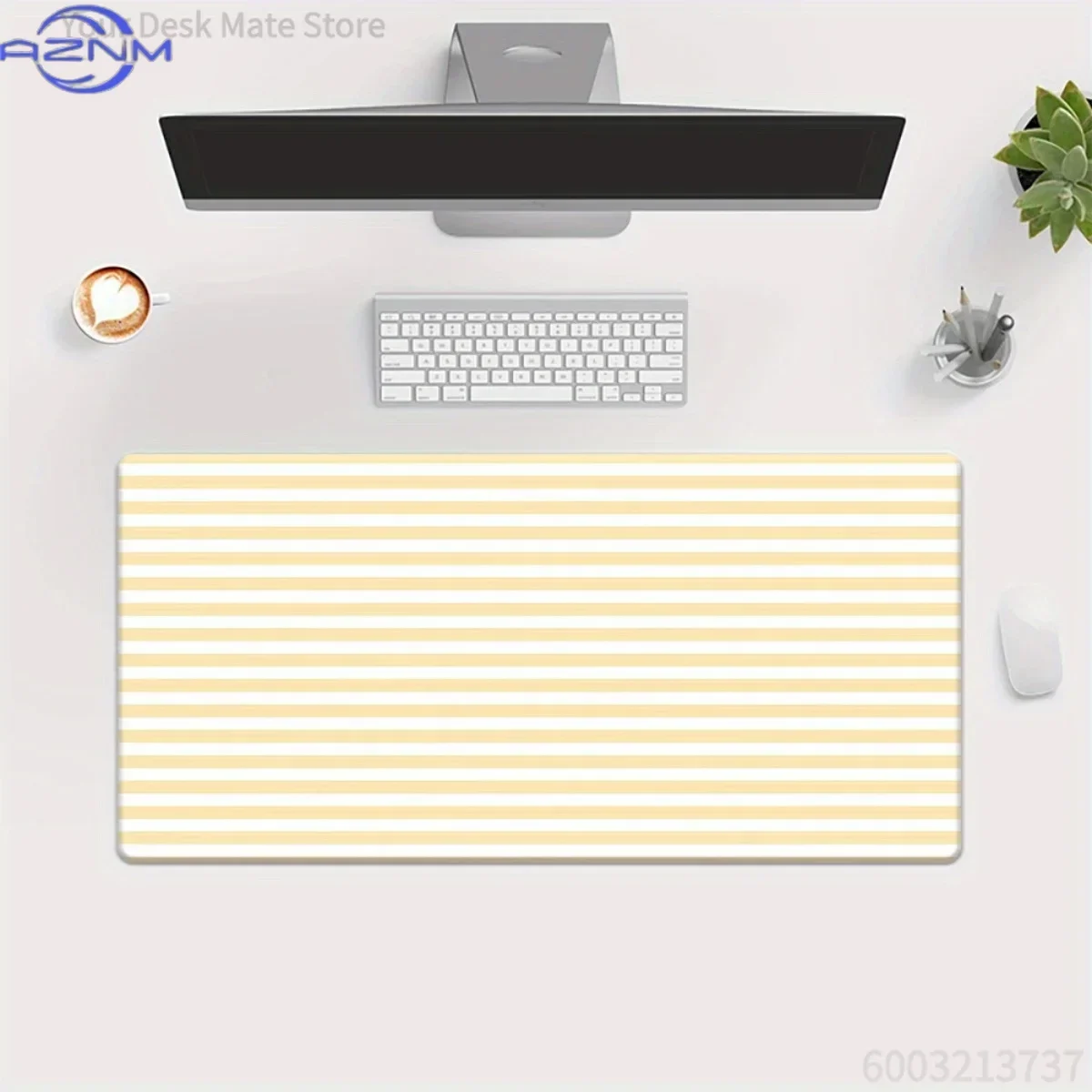 Light Blue Gingham Small Floral Large Mousepad, Non-Slip Rubber Waterproof Extended Desk Mat, Cute Plaid Flower Art Mouse Pad fo