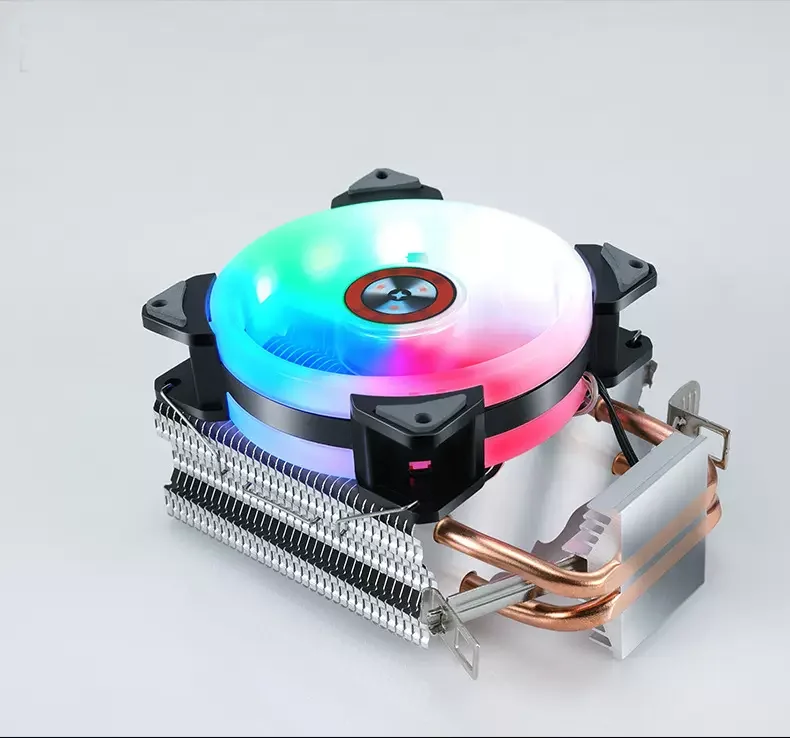 free shipping Multi platform computer heat sink dual copper tube CPU fan 775/1150/1151/1200 pin 3-wire silent AMD