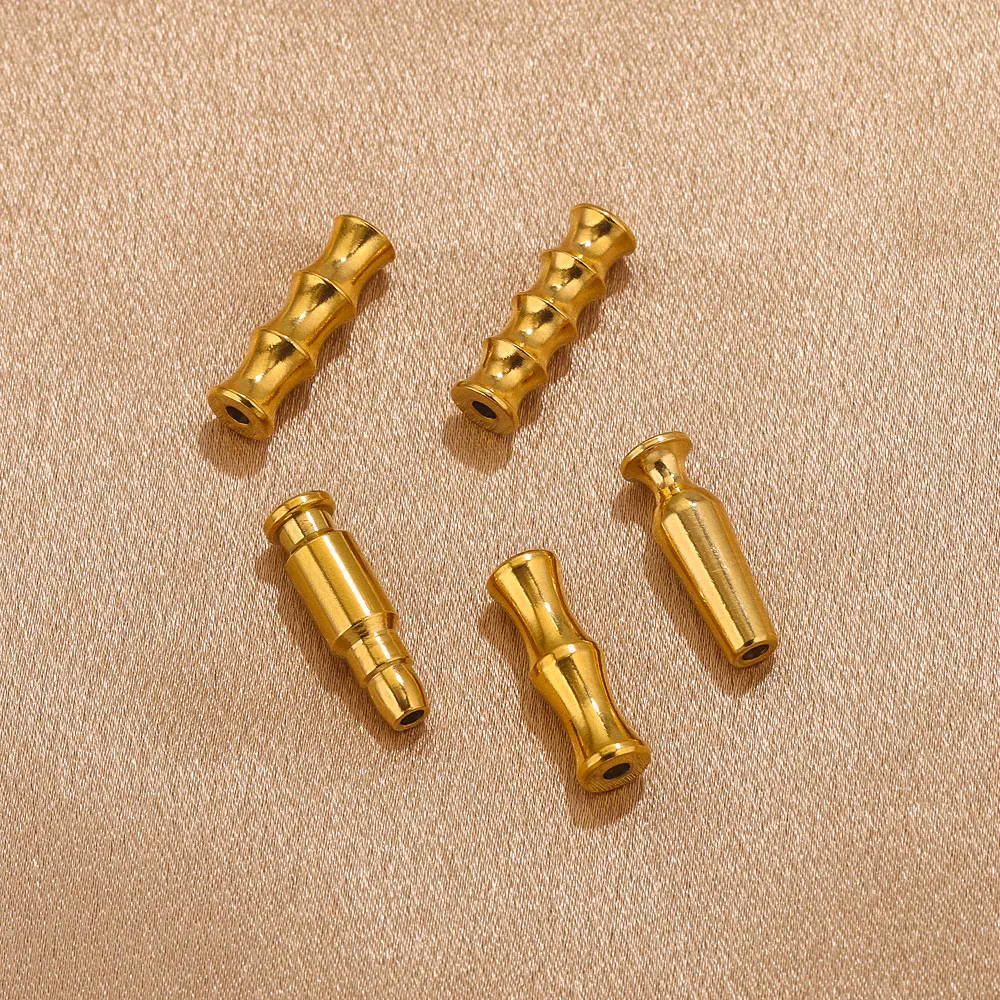 5pcs Stainless Steel Long Tube Spacer Beads For Jewelry Making Bullet Wine Glass Bamboo Beads Charms diy jewelry Findings