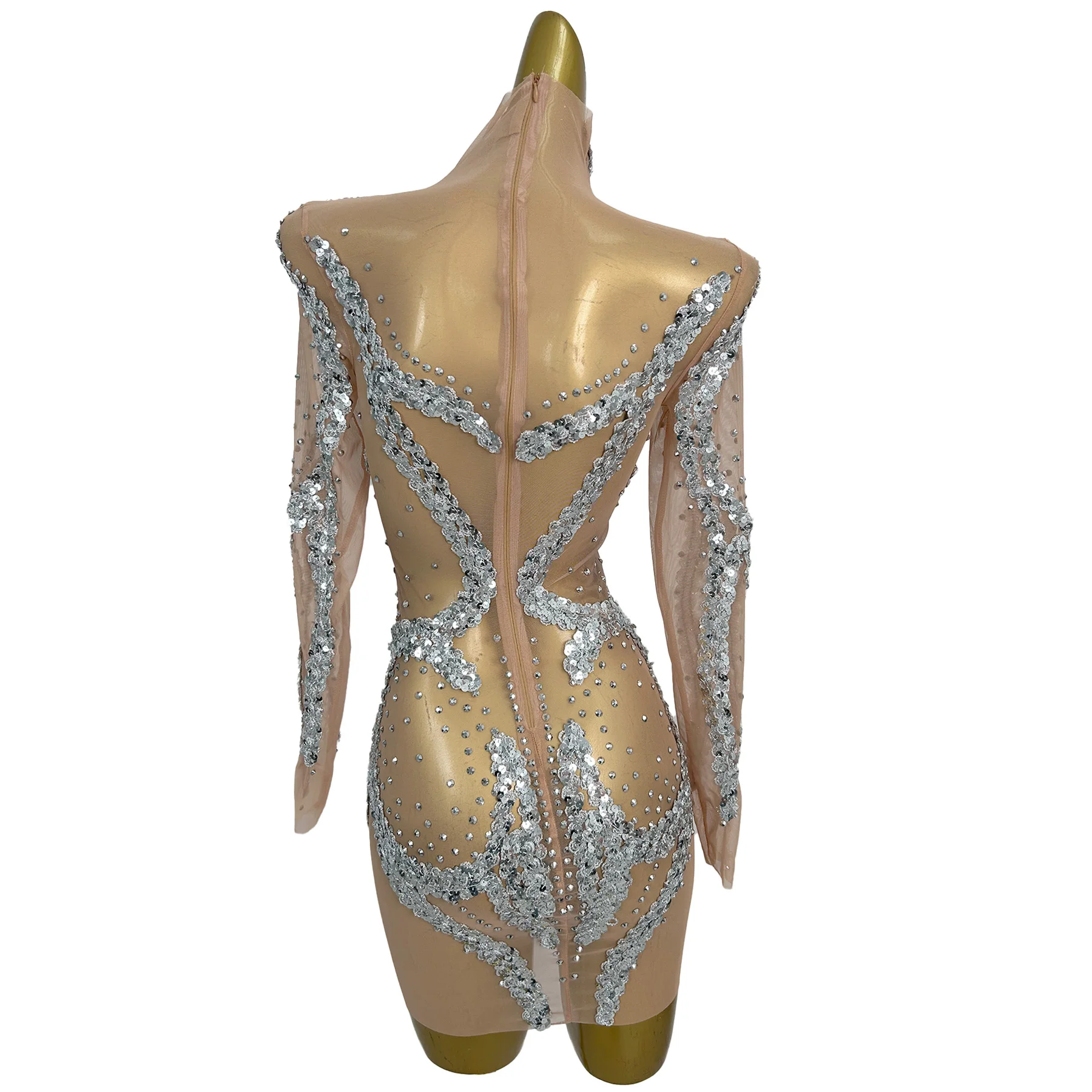 Yuanhuan Sexy Mesh See Through Jurk Stage Bar Nachtclub Prestaties Dans Zanger Kostuum Avond Prestaties Kostuum