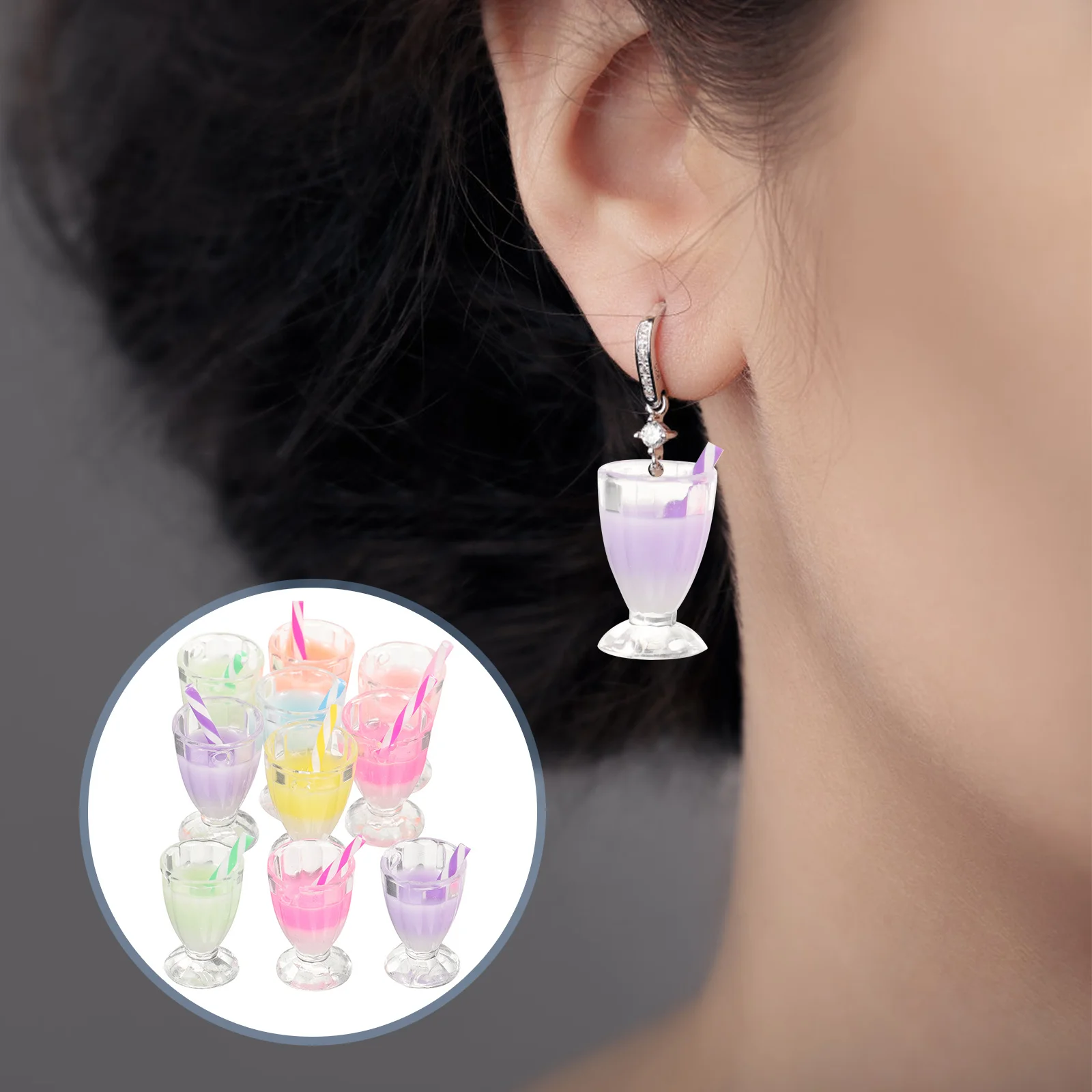 10Pcs Mini Resin Drinking Cup Charms for Jewelry Making DIY Crafts Drinking Cup Charms DIY Resin Charm Necklace Charm