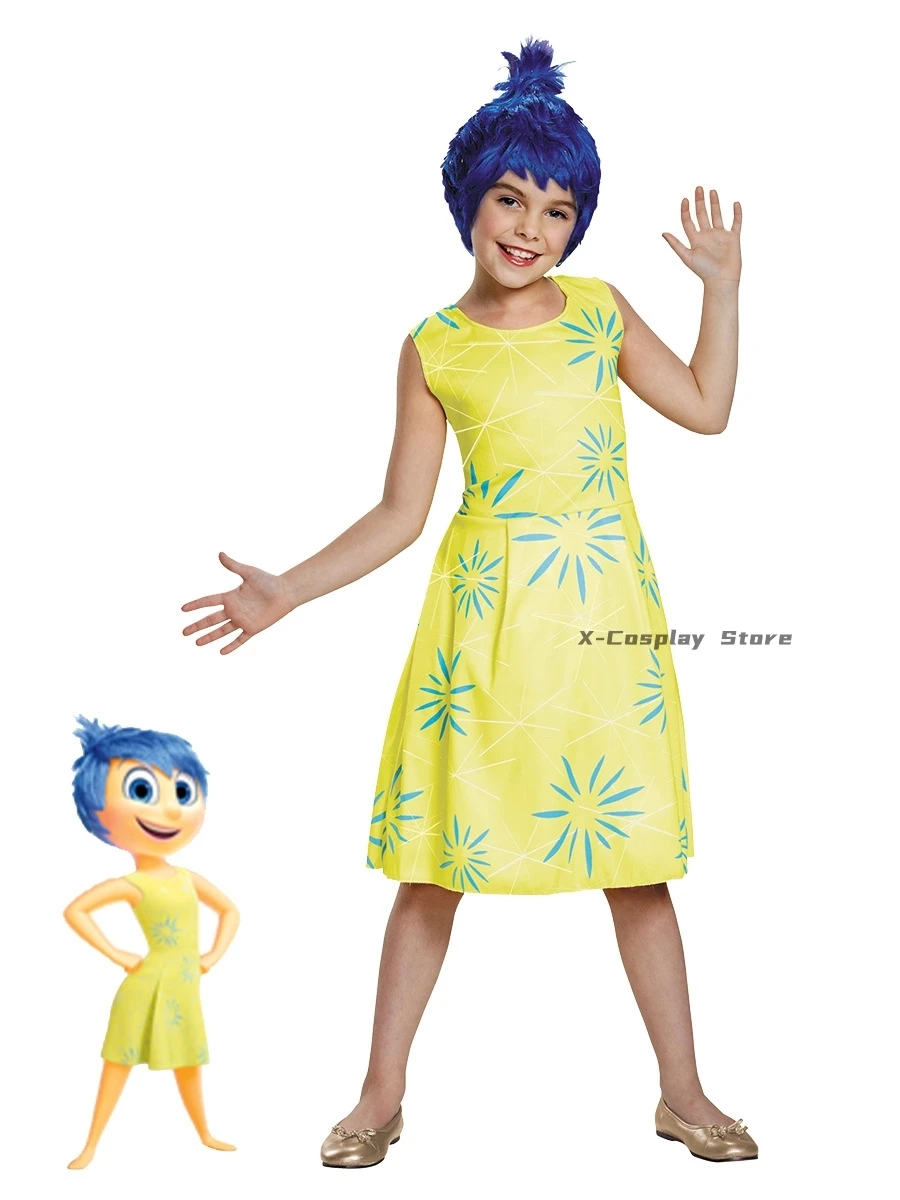 Inside Cosplay Out Costume Inside Out 2 Cartoon Joy Disgust dress Anger Sadness Kids Boy Girls Halloween Carnival Party Dress Up