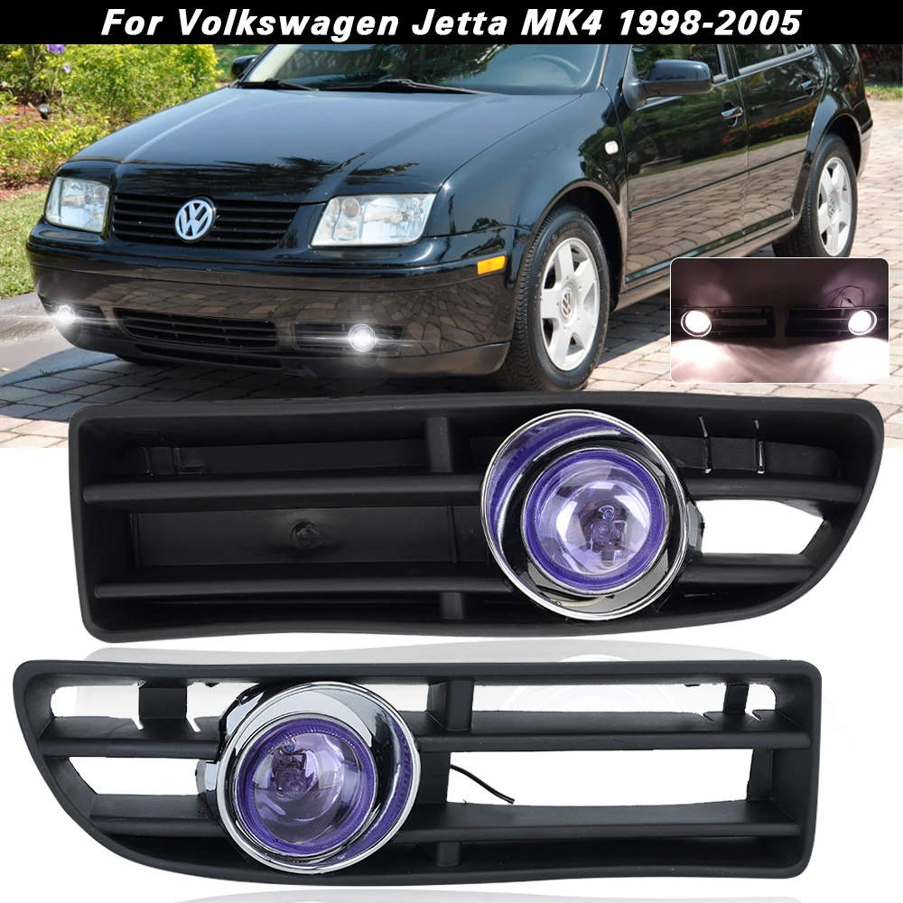 Fog Lights Assembly For VW Bora Jetta MK4 1999 2000 2001 2002-2005 Blue Light Covers Frame Grille Without Wires Cars Accessories