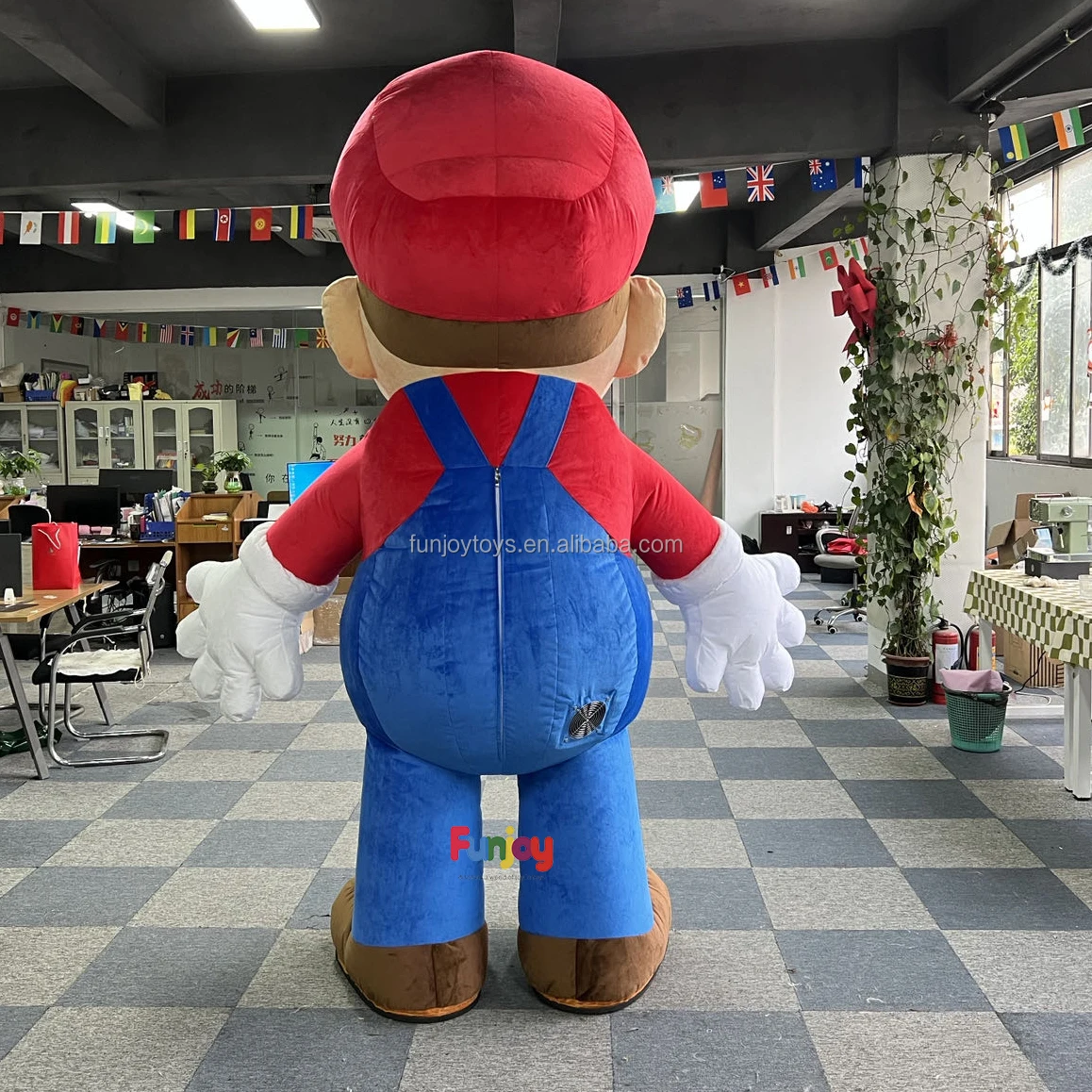 Riesiges Plüsch-Aufblasbares Weihnachts-Rotmützen-Brüder-Maskottchen-Kostüm Laufpuppen-Kleidung Halloween-Party-Anzüge Ohne Batterie