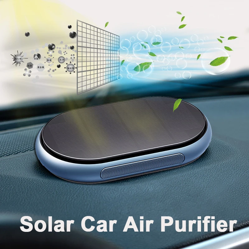 Solar Power Portable Car Air Purifier Negative Ion Ionizer Air Purifier Freshener Auto Vehicle Car Supplies Air Cleaner Cleaning