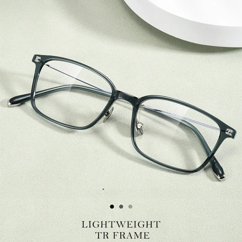 EYELUYAN Lightweight Square Optical Frame Men Transparent Blue TR90 Eyeglasses  Myopia Prescription Spectacles Frame H0063