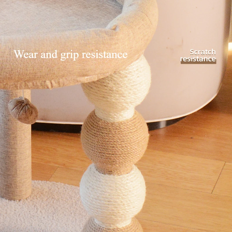 Cat Climbing Frame Nest Integrated Sisal Scratching Column Bed Pet Bed Cat Scratching Board Can Not Drop Debris Cat Tree