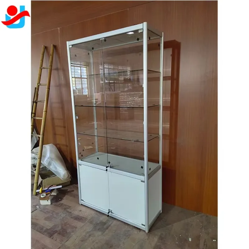 Custom.2024 Hot Sale Exhibition Display Glass Showcases Smoke Shop Store Display Glass Display Cabinet with Bottom Cabinet