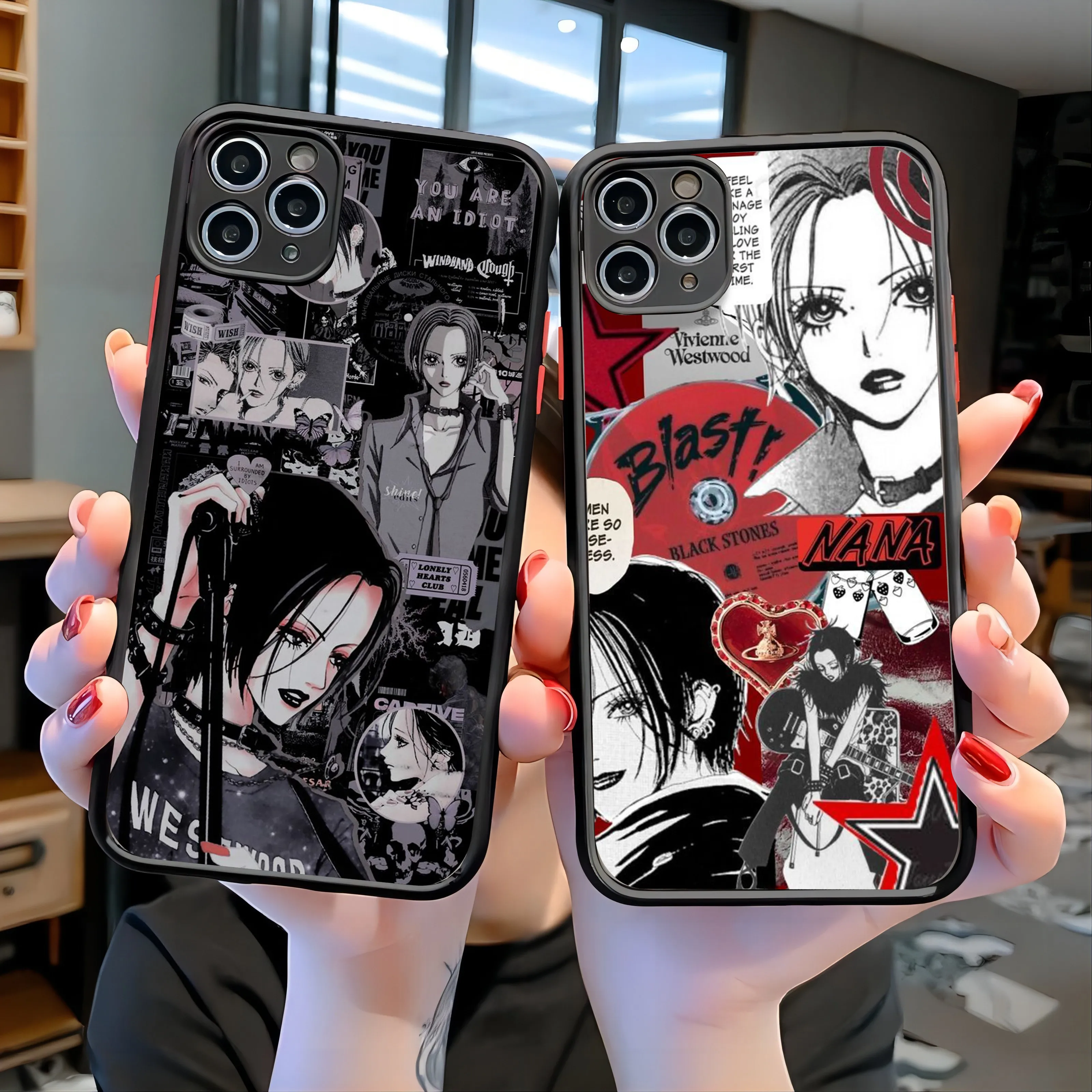 Anime Nana Osaki Line Phone Case For iPhone 15 14 13 12 11 Mini Pro Max X XR XSMax 7 8 Plus Matte Transparent Back Cover