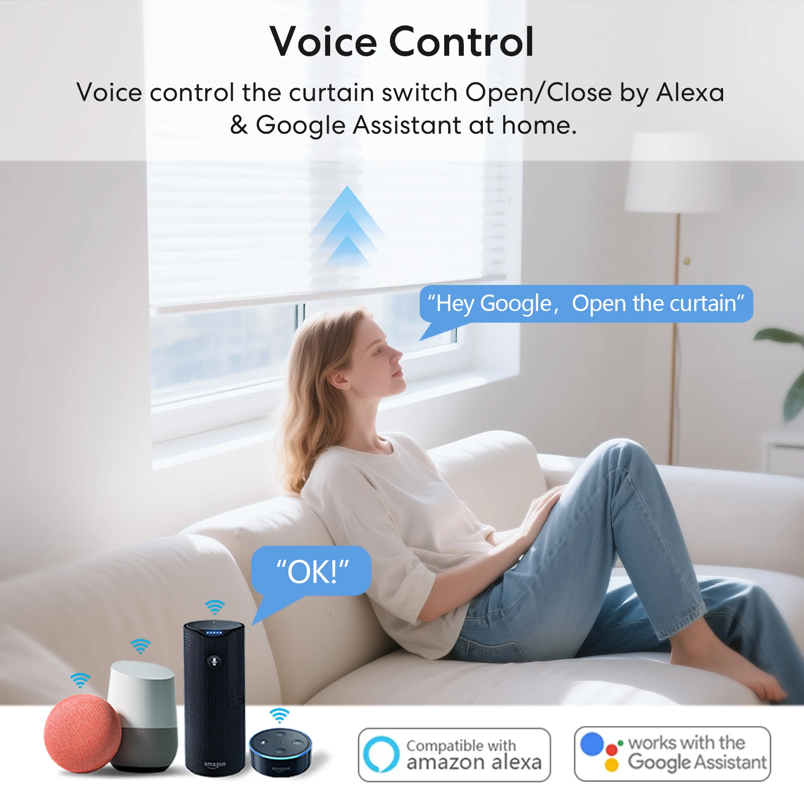 Tuya Smart Life WLAN-Vorhangschalter, verbundene Rollläden, Jalousiensteuerung, Motor, Google Home, Alexa, elektrisches Fenster, LoraTap – Detail 3