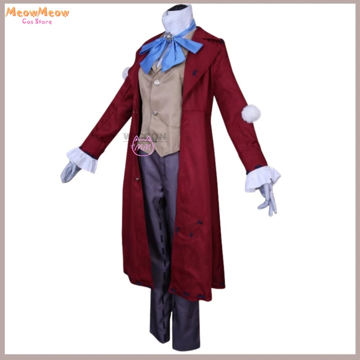 Costume de Cosplay Kreiburg pour Homme Adulte, Tenue de Jeu Animé, avec Perruque, Tailcoat, Uniforme, Manteau, Halloween, Carnaval, Trempé