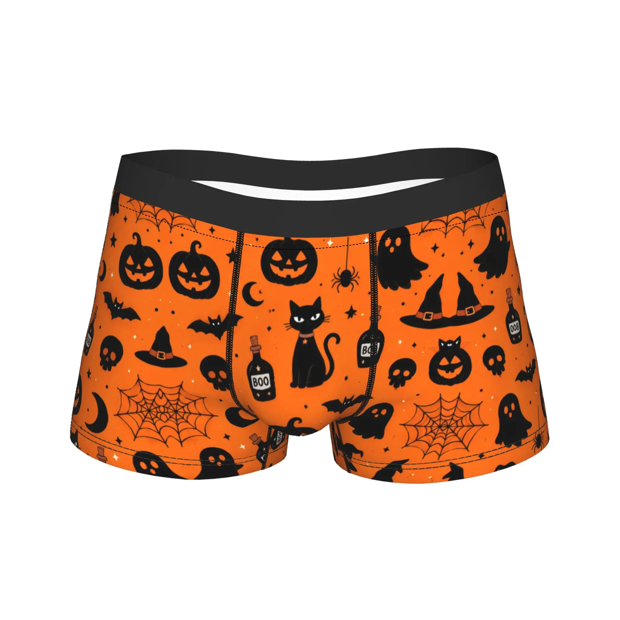 Halloween Ghost Pumpkin Spooky Trick Or Treat Witch Boxers Novelty Gift For Men Humor Underwear  Boxer Underpants