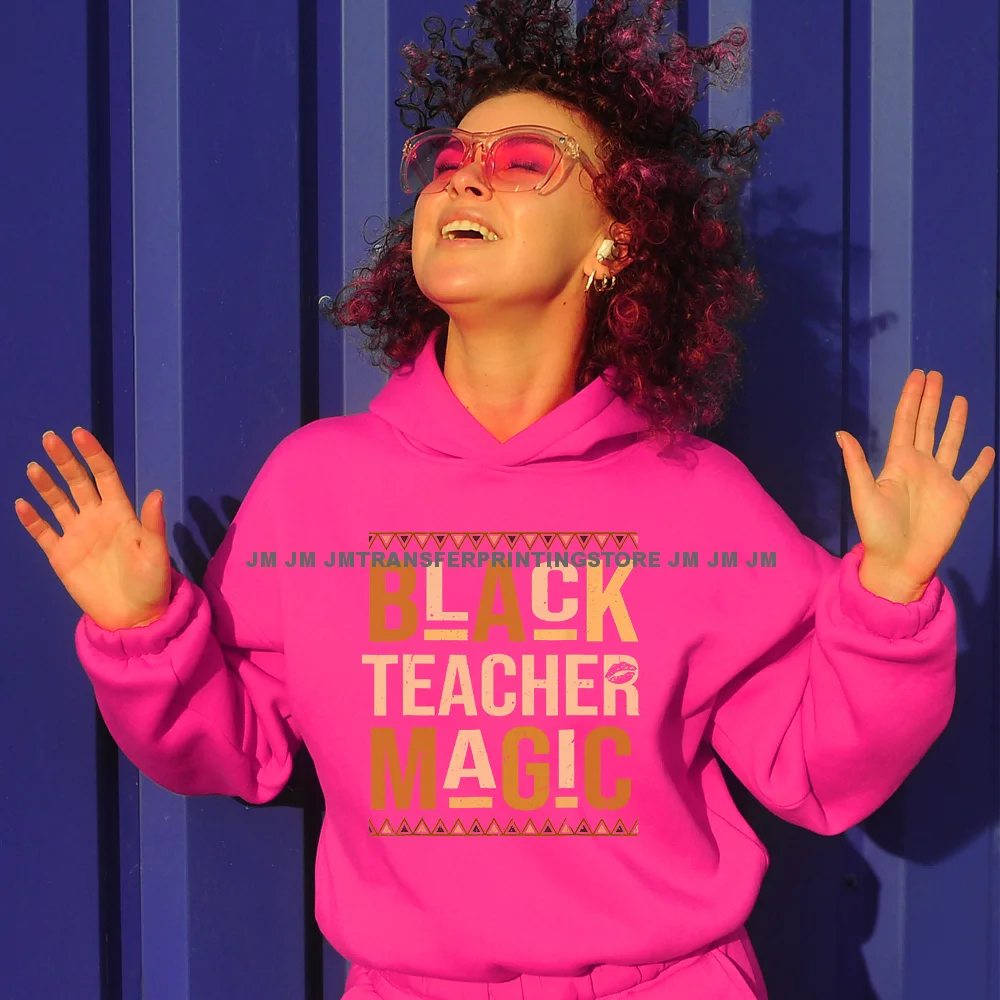 عرض ساخن على المعلم الافرو تصاميم سحرية الحديد على DTF نقل المعلمين الأسود الطباعة على استعداد للضغط للملابس