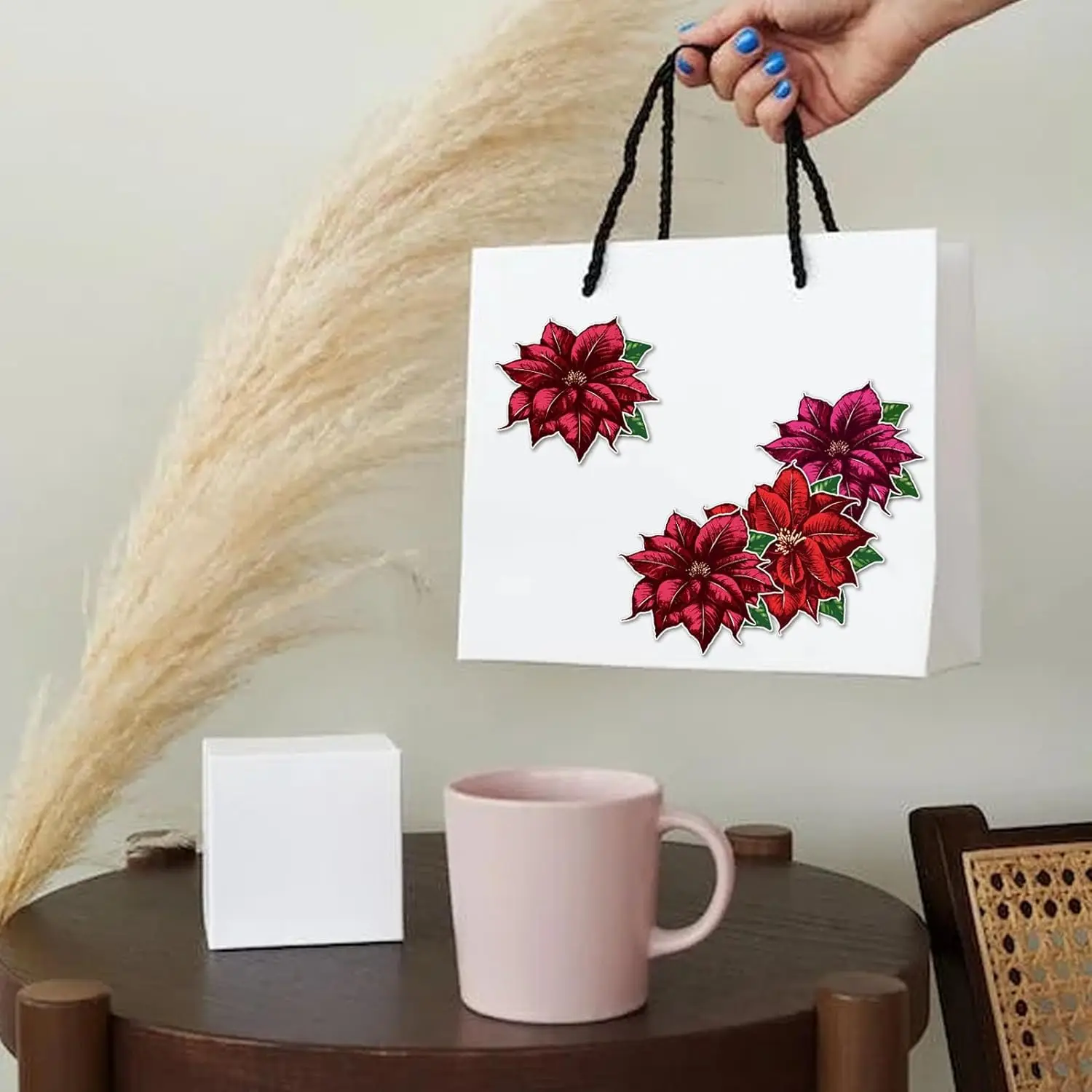 Christmas Layered Poinsettia Clear Stamp Winter Plants Flower Leaf Decoration Silicone Clear Stamp Seals for DIY Scrapbooking