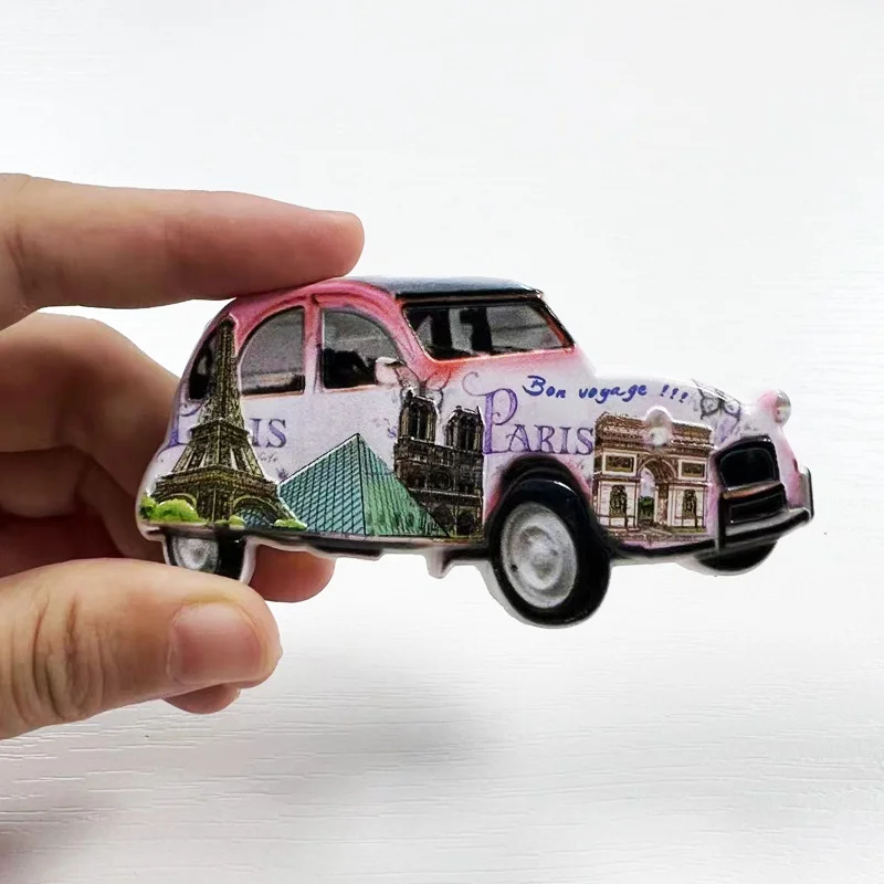 

Paris, France Car Cityscape Magnetic Refrigerator Magnet Travel Souvenir Internet Celebrity Home Use3d3D Decorative Items