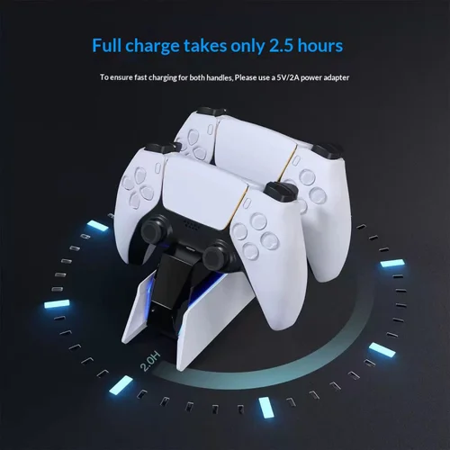 Imagen 2 del producto Estación de carga DualSense tipo C para PS5, base de carga Dual, soporte de cargador para mando inalámbrico de juego PlayStation 5 DualSense