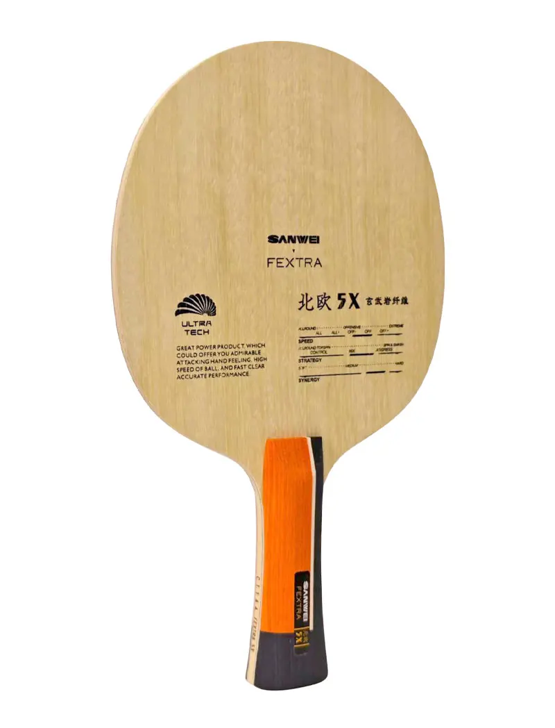 Original SANWEI FEXTRA 5X Table Tennis Blade Inner Outer Basalt Fiber Ping Pong Paddle Professional 7-Ply Table Tennis Racket