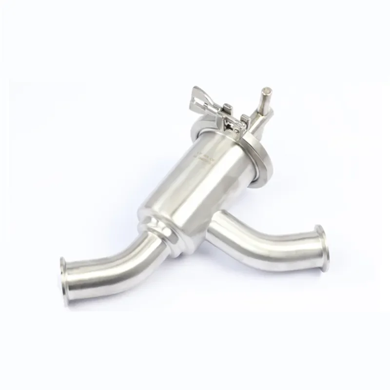 

Sanitary MID Clamp Angle Type Water Filter Clamped Connection End