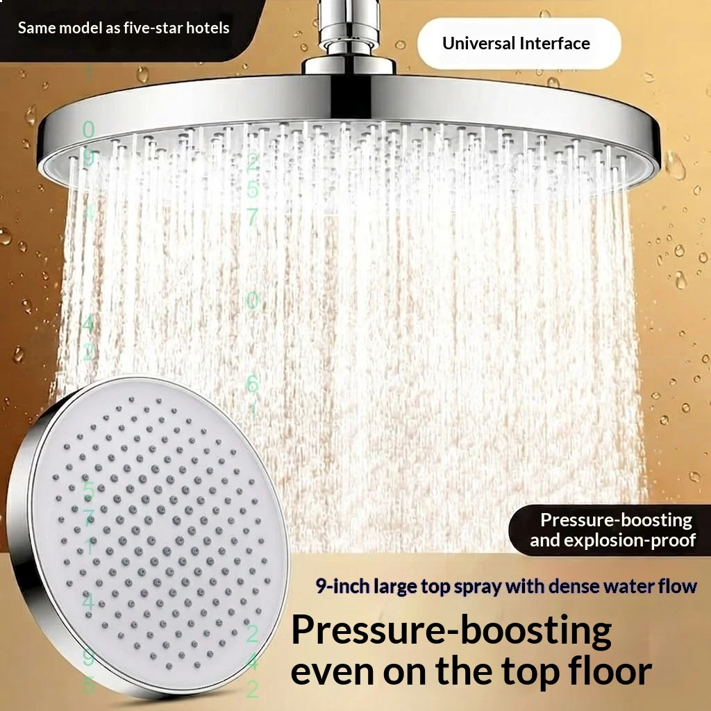 Top Rainfall Shower Head High Pressure Single Head Bathroom Large Overhead Spray