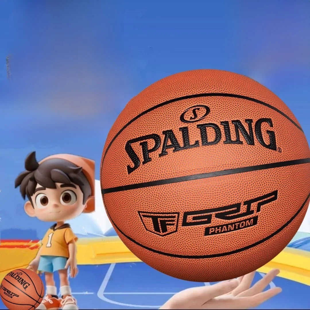 Bola de Basquete Spalding Tamanho Oficial 7 em PU para Treinamento de Estudantes, Uso Interno e Externo, Equipamento Versátil para Academia e Suprimentos para Fãs