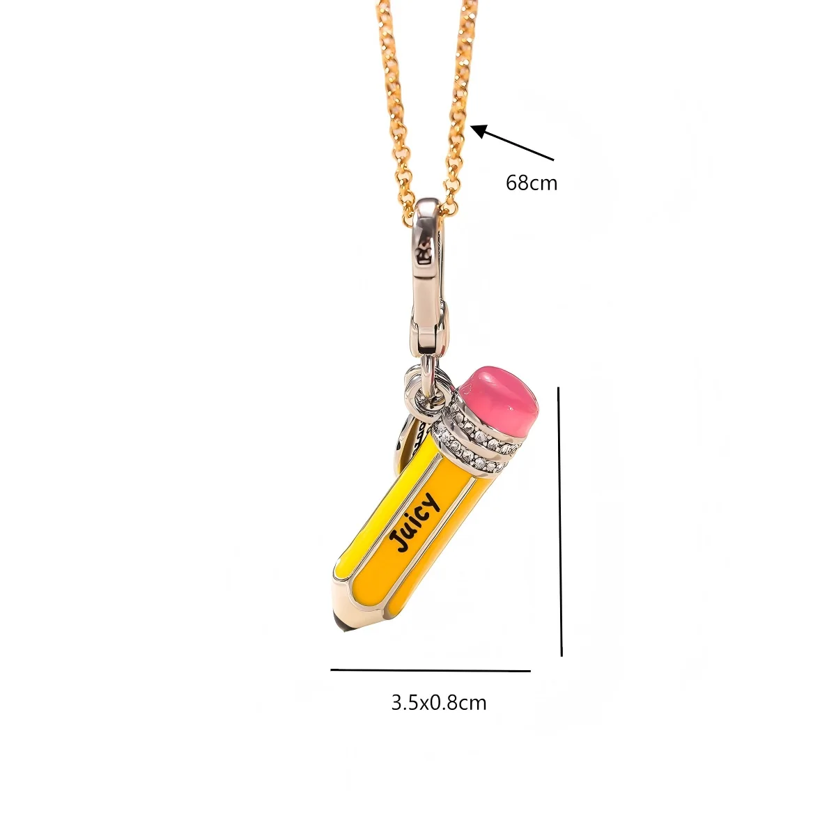 1Pc Fashion Exquisite Enamel Yellow Pencil Pendant Necklace For Women Men Cool Niche Party Jewelry Back to School Season Gift