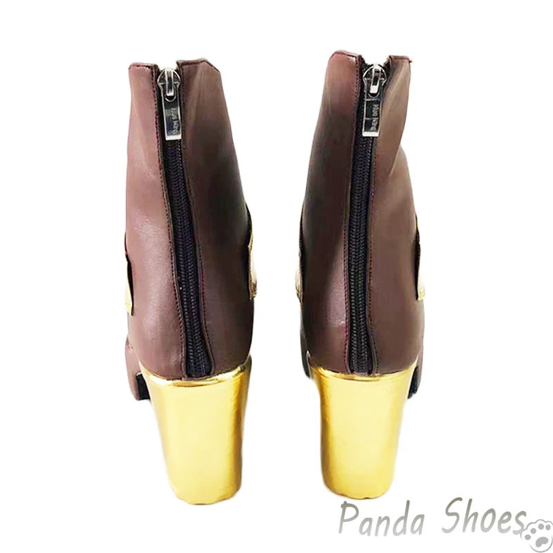 LOL รองเท้าคอสเพลย์ seraphine, รองเท้าอะนิเมะเกมลีกออฟเลเจนด์รองเท้าสีน้ำตาลชุดคอสเพลย์ผู้หญิงสำหรับปาร์ตี้ฮาโลวีน