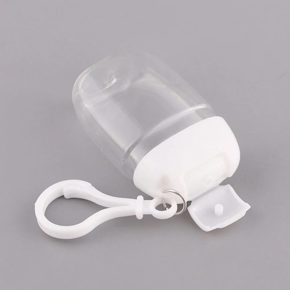 9 Pcs Liquid Key Chain Dispenser Flip Cap Bottle with Hook Handwashing Fluid Travel Holder