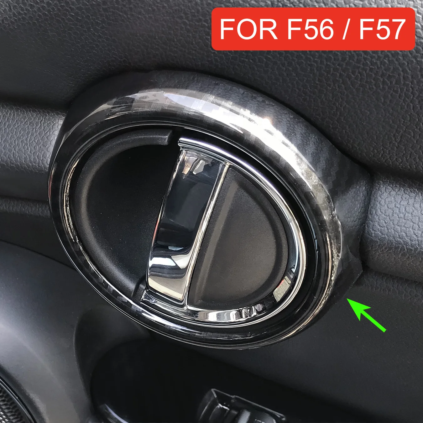 For Mini F56 F57 Hatch 3-Door Convertible Carbon Fiber Interior Door Handle Ring Cover Strips Accessory Cooper One Hatchback