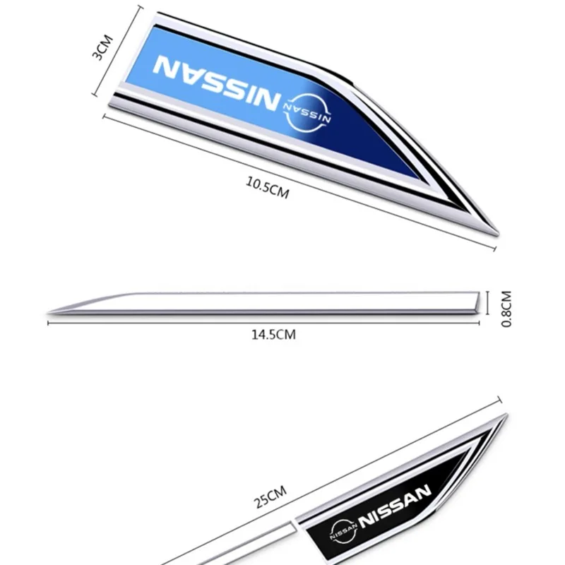 2Pcs Car Styling Side Fender Body Emblem Stickers Knife Badges Decoration For Nissan Qashqai Juke Pulsar Sentra Altima Patrol view 5