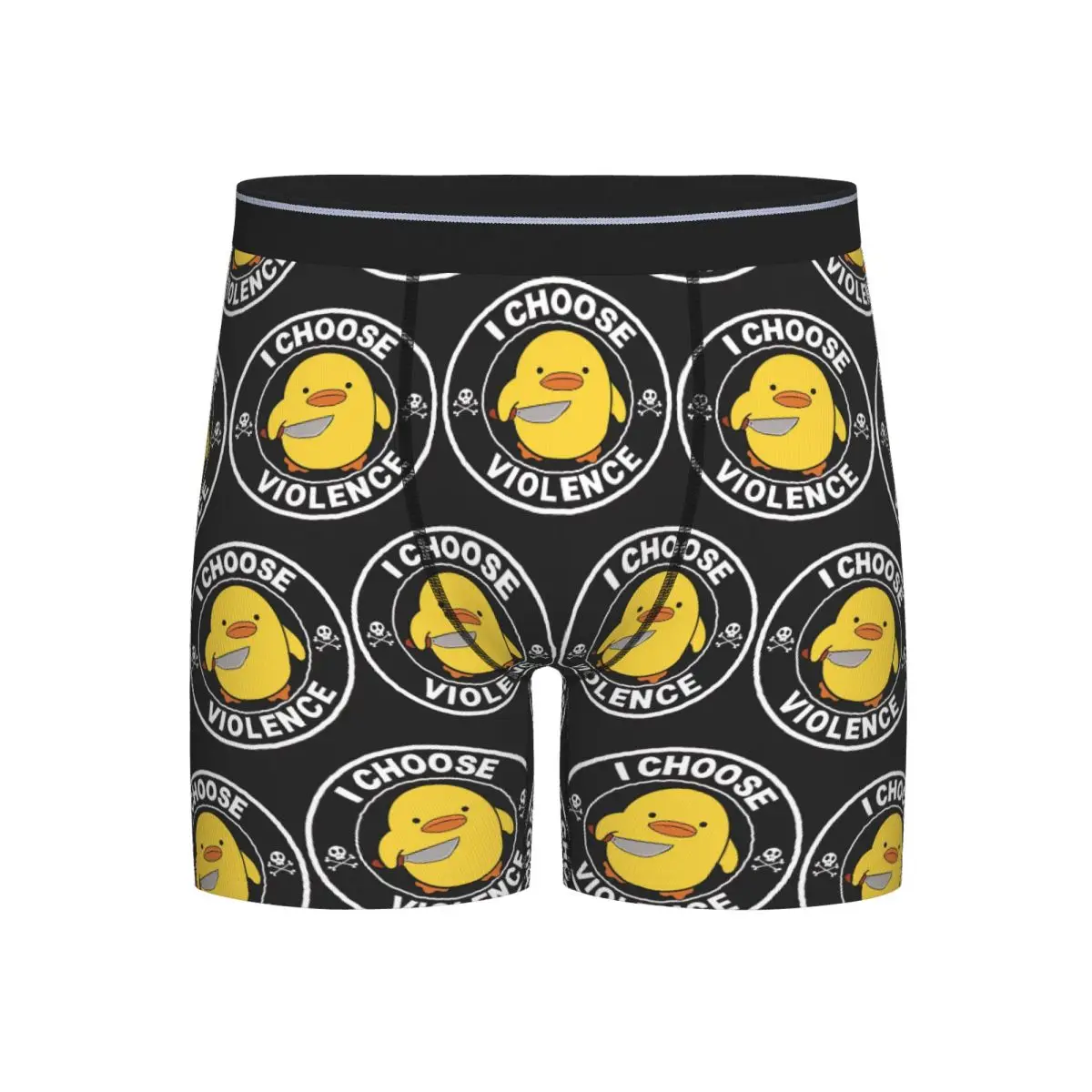 

Long Boxer Underpants Shorts I Choose Violence Duck With Knife Panties Men's Breathable Underwear for Homme Man Boyfriend Gift