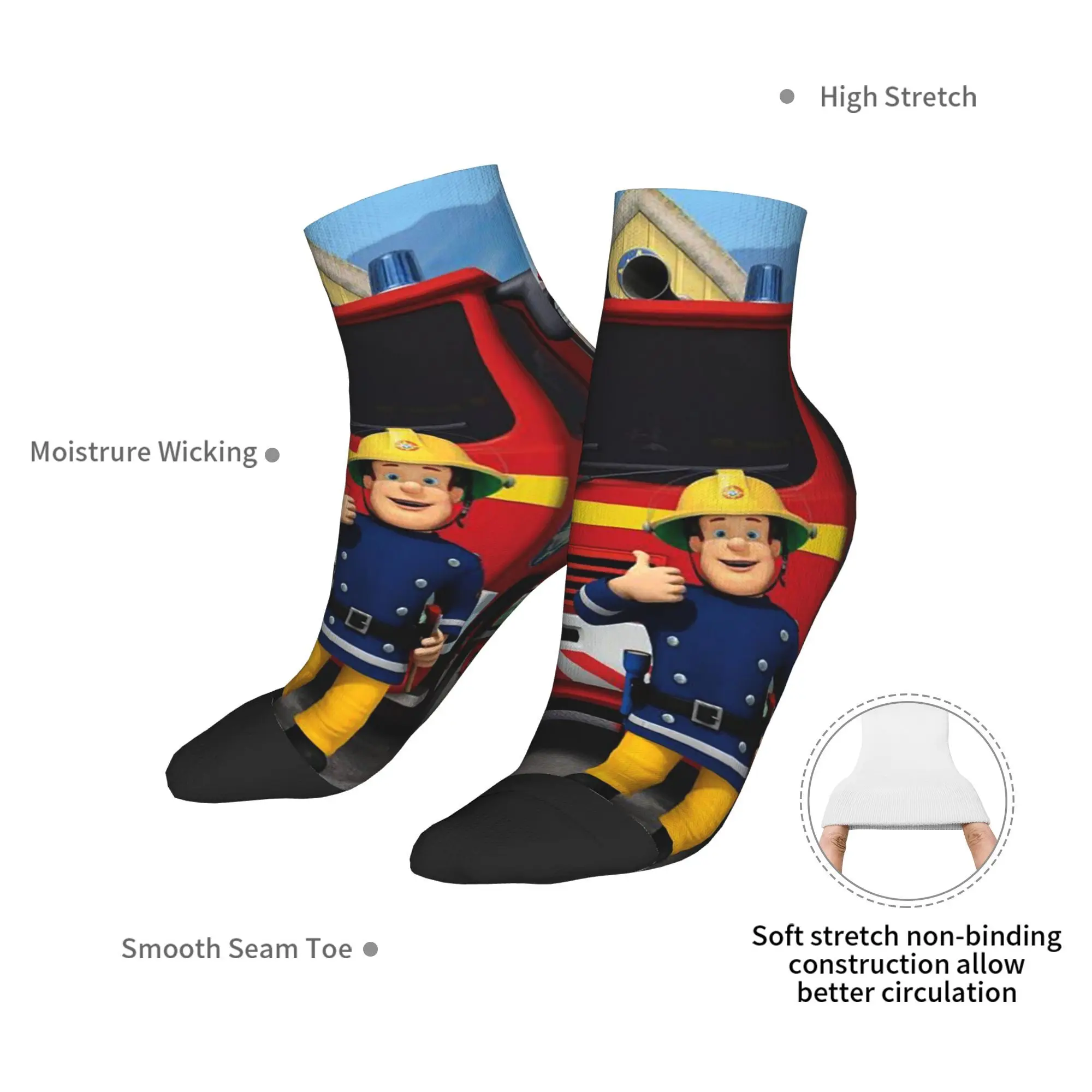 جميع المواسم اطفاء سام الكرتون رجال الاطفاء الجوارب Harajuku الرياضة الأوسط جوارب أنبوبية لينة جوارب مضحكة للرجال النساء عيد الميلاد
