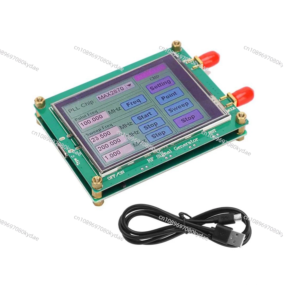 MAX2870 23.5MHz-6000MHz RF Signal Source Generator Module High Stability Low Noise LCD Display Signal Sensor Meter