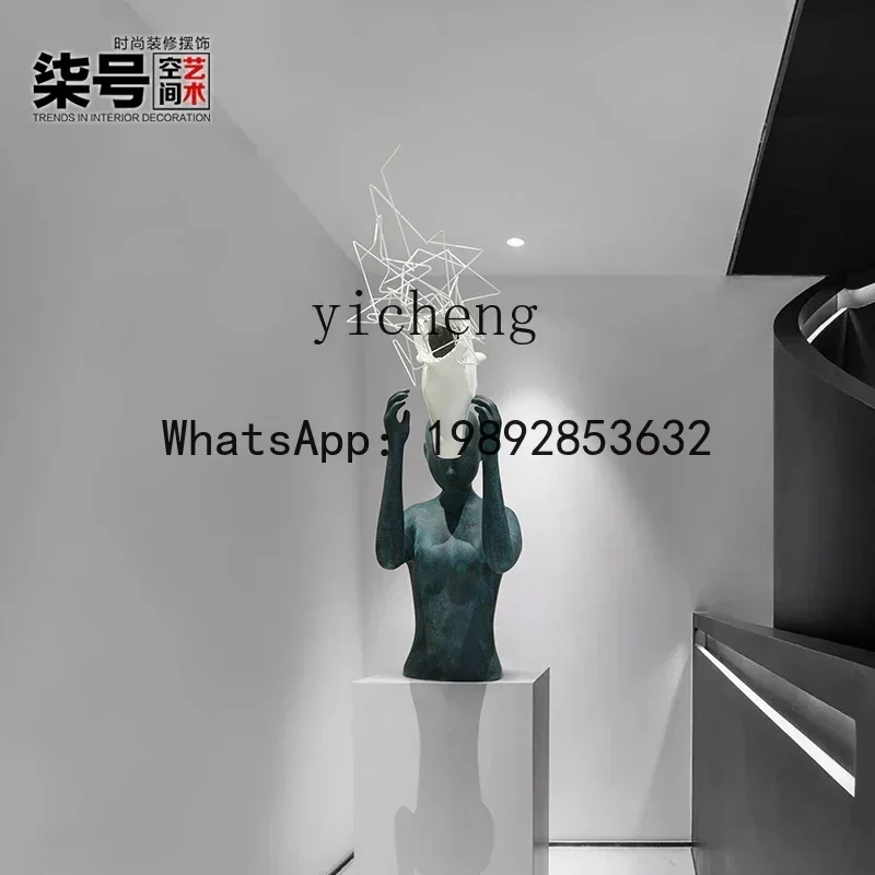 b20hotel lobby figure sculpture ornament sales office office area exhibition hall artwork large creative horse head decoration