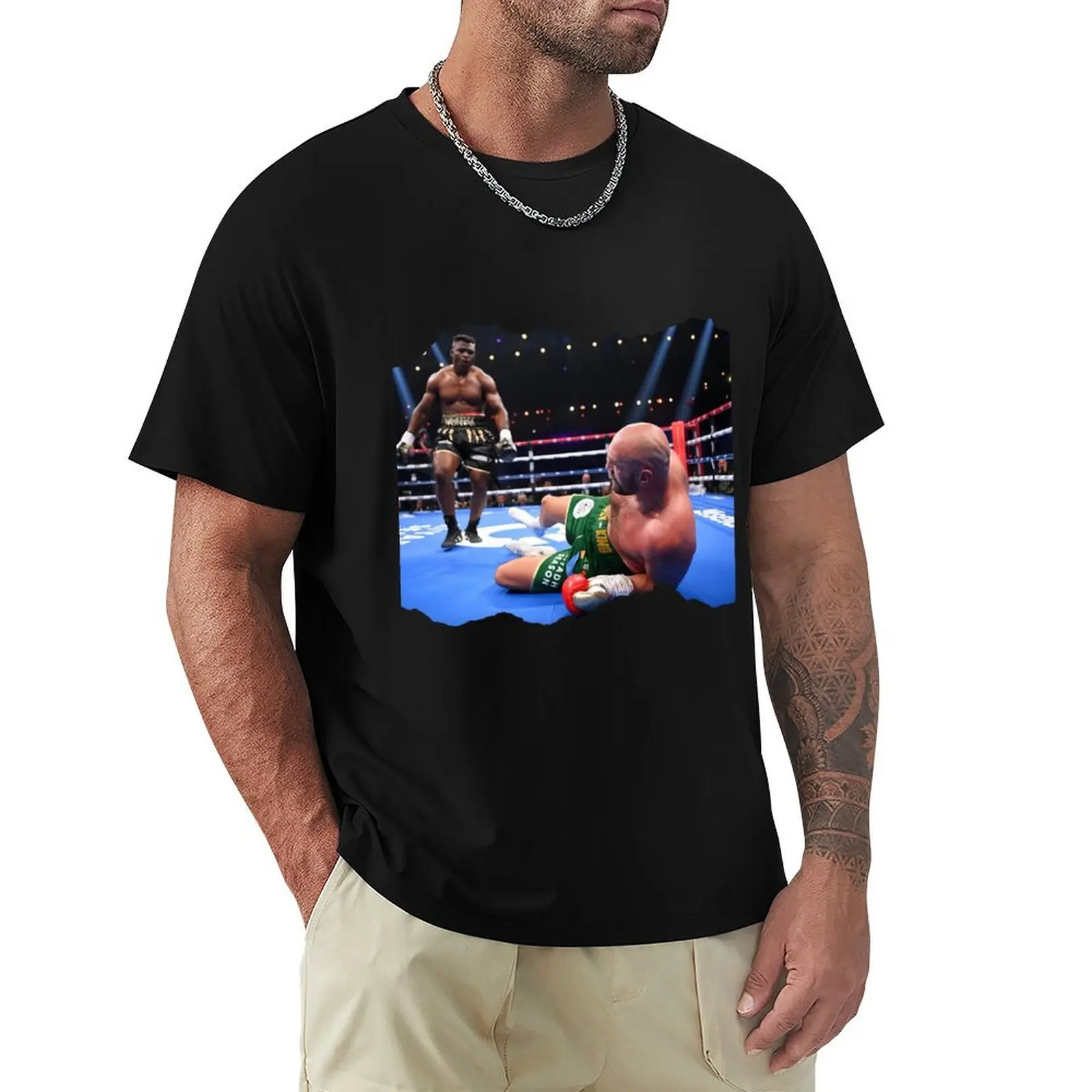 NGANNOU KICKS TYSON FURY TO THE GROUND T-Shirt Water Resistant Casual T-Shirt