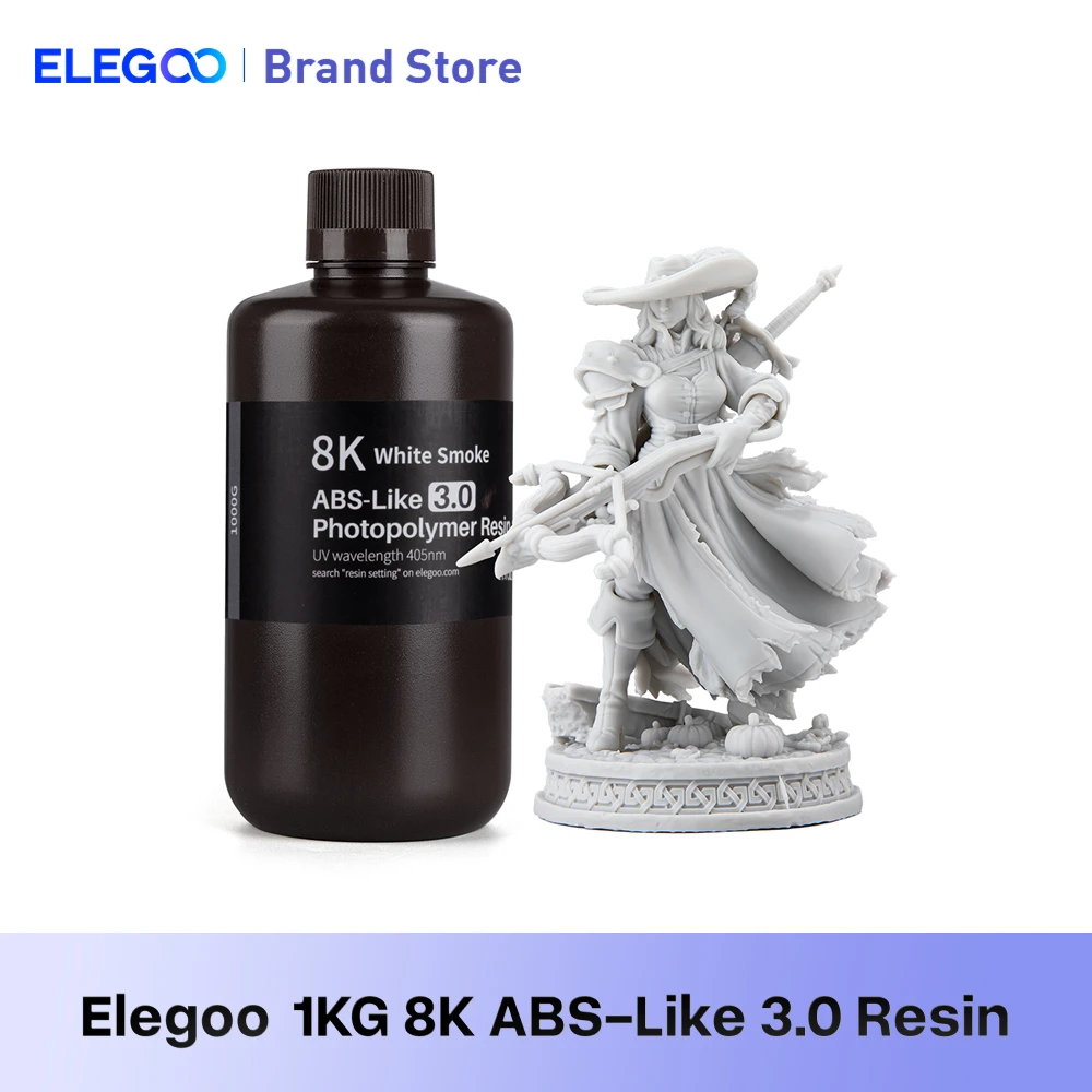 ELEGOO ABS-Like 8K 3D-принтер Смола 3,0, 405 нм Фотополимерная смола для Марса Сатурна Юпитер MSLA DLP LCD 3D-печать ELEGOO ABS-Like 8K 3D-принтер Смола 3,0, 405 нм Фотополимерная смола для Марса Сатурна Юпитер MSLA DLP LCD 3D-печать