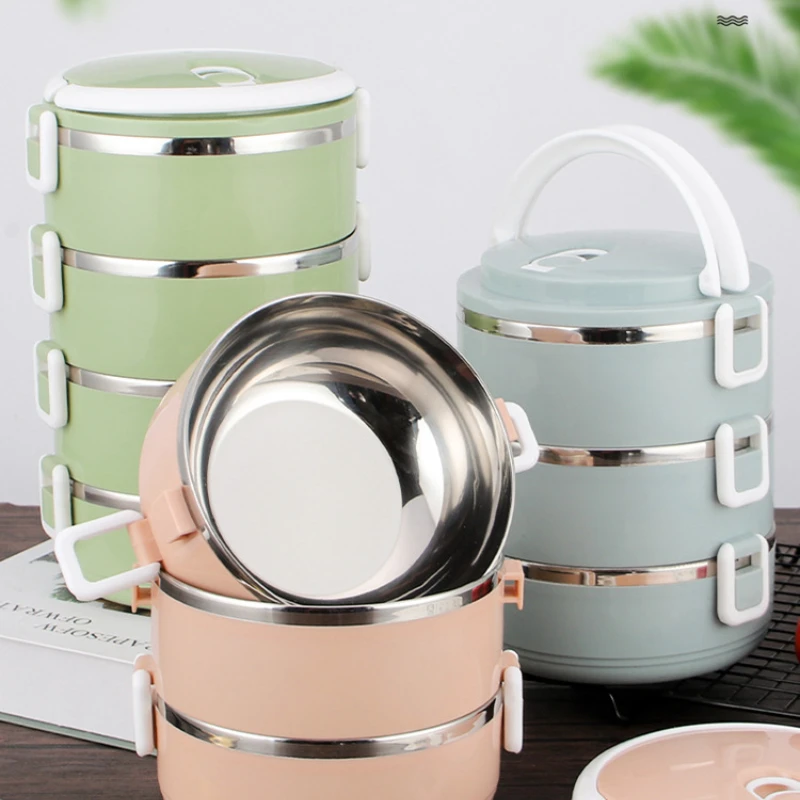 Stainless Steel Lunch Box,Stackable Leak-Proof Thermal Bento Boxes for Adults Kids,Portable Food Container for Home Work Picnic