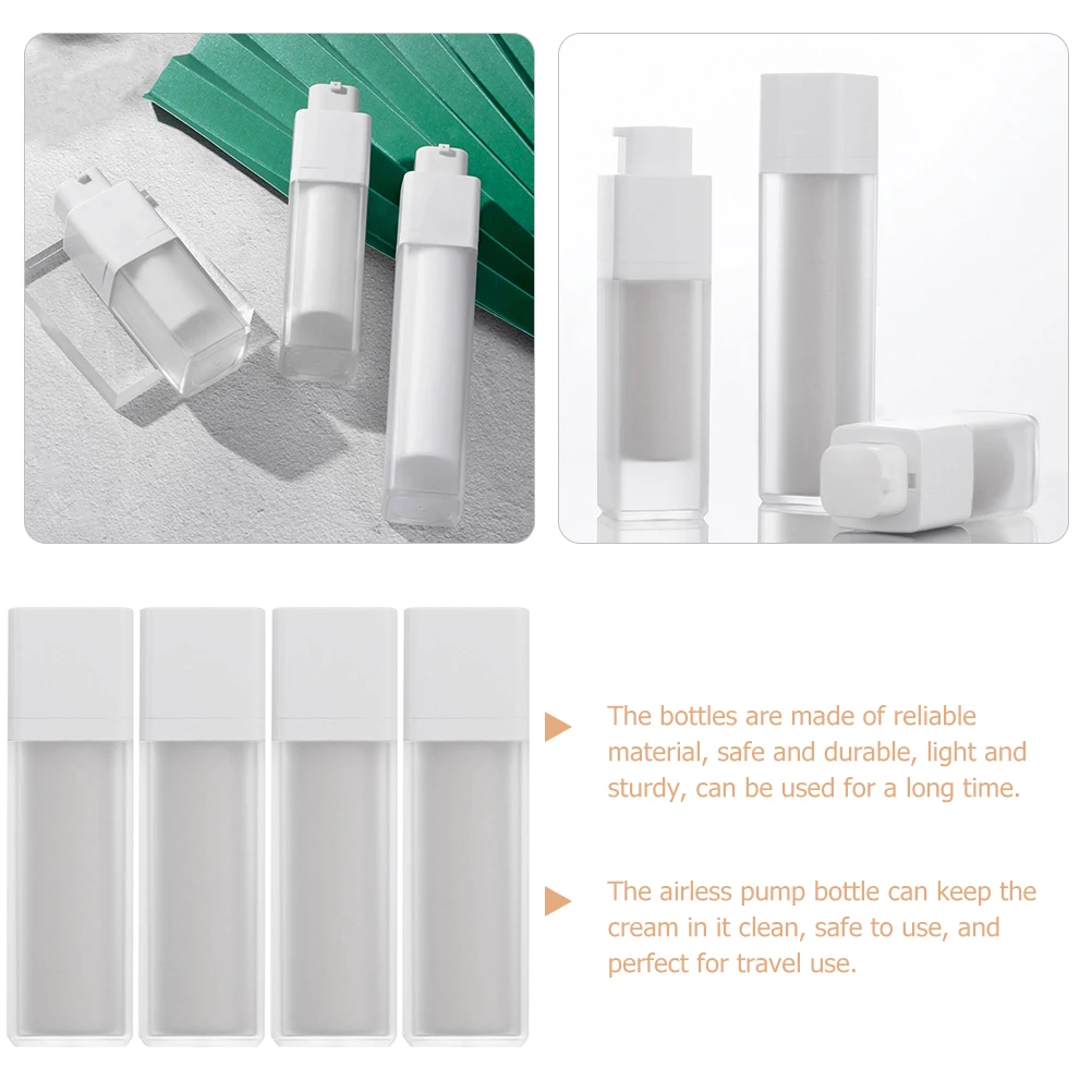 

3pcs Matte Finish Airless Pump Bottle 10Ml Portable For Travel Lotion Cream Sub Packaging Container Refillable